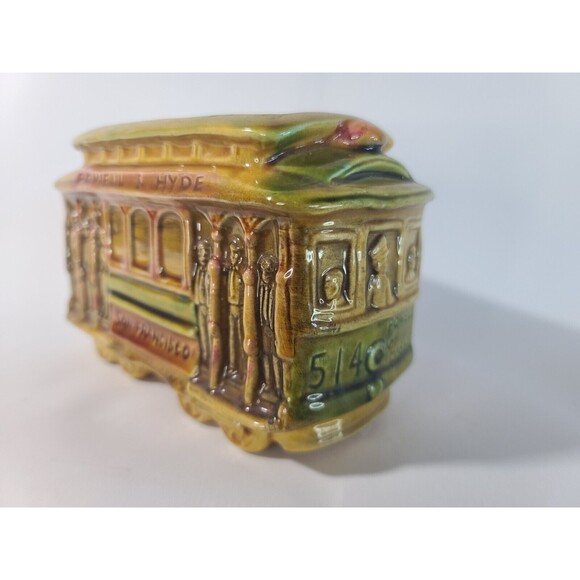 San Francisco Trolley Vintage Rare Planter or Napkin Holder One of A Kind VTG - Picture 5 of 10